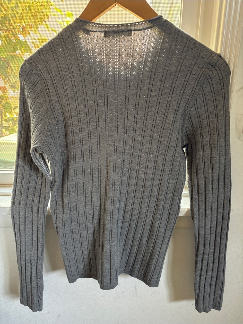 Doen Light Gray Ribbed Button-Front Top - Picture 6 of 17